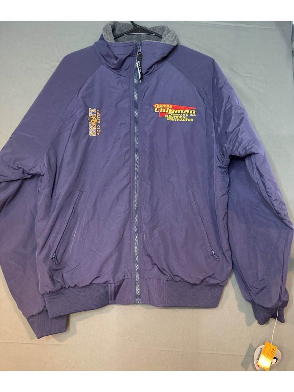 Vintage GAME Sportswear Men’s M Navy Blue Nylon Jacket Y2K Retro Workwear Lions